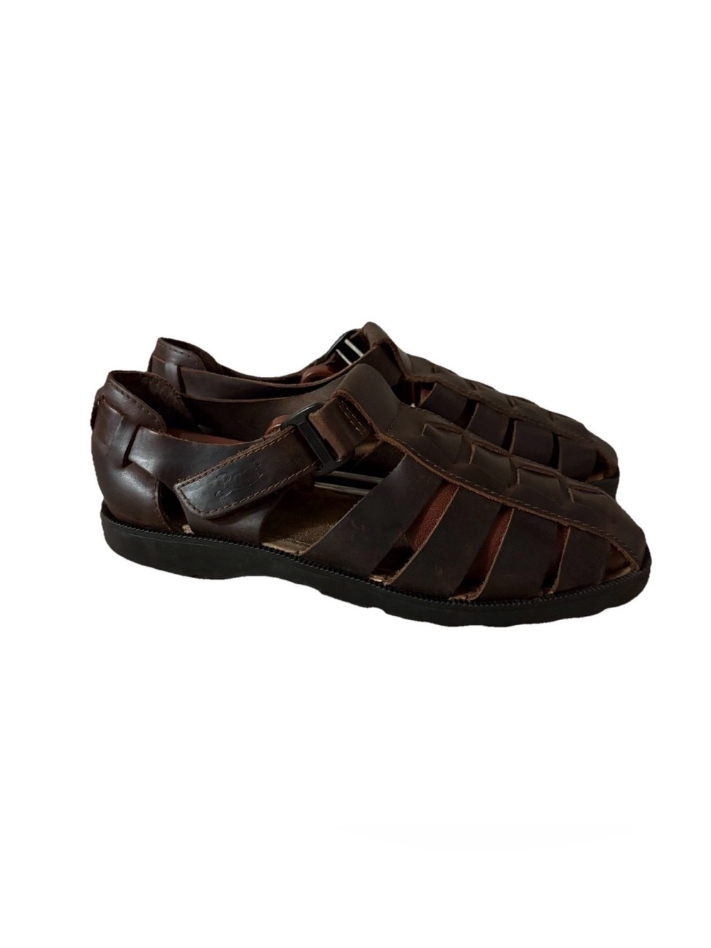 G.H. Bass Brown Leather Fisherman Sandals Closed Toe Mens Sz 8 1/2